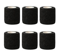 Taśma sportowa piłkarska czarna do getr bandaż kohezyjny samoprzylepny x6