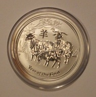 ROK KOZY 2015 LUNAR 2 II - 50 CENTÓW 2015 AUSTRALIA 1/2 OZ 999 - PÓŁ UNCJI