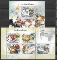 FLORA I FAUNA MOR. MUSZLE. UNION COMORES. Mi Bl+ark A**2011r