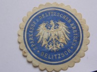 Niemcy Prusy - Powiatowa Kasa Oszczędności w DELITZSCH - zalepka kasy