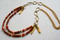 Naszyjnik z dwóch sznurów agatu