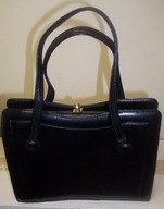 VINTAGE TOREBKA do ręki czarna skóra naturalna