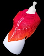 OLBRZYMIA W PIĘKNYCH RÓŻOWO/CZERWONO/POMARAŃCZOWYCH BARWACH CHUSTA OMBRE