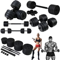 HANTLE REGULOWANE 40KG 2X20 BITUMICZNE ZESTAW Z FUNKCJĄ SZTANGI FUNFIT