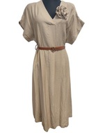 ELEGANCKA LETNIA SUKIENKA DAMSKA Z ODPINANĄ RÓŻĄ nr 541B