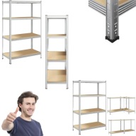 Regał MAGAZYNOWY metalowy DO GARAŻU piwnicy 150x75x30 cm max 700kg 4 PÓŁKI