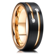 STAL 316L OBRACZKA BLACK MAT,LINIA ,GOLD,CYRKONIE 8 MM R.20