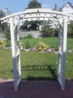 Pergola z łukiem ogrodowa drewniana masywna radrew