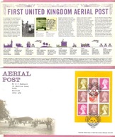 Anglia 2011 FDC +INFO London, ark. kr.Elżbieta. lotnictwo, poczta, samolot