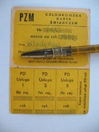 KRAKÓW POLSKI ZWIĄZEK MOTOROWY CZŁONKOWSKA KARTA ŚWIADCZEŃ SKODA 120 L 1982