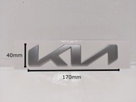 KIA EMBLEMAT LOGO ZNACZEK NAPIS SREBRNY PLASTIK ABS NOWY 17x4