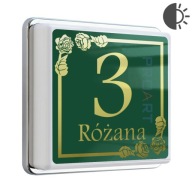 PODŚWIETLANY numer domu LED czujnik zmierzchu tabliczka z kwiatami różami R