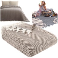 Narzuta Bilge Ev Tekstil bawełna 180 cm x 200 cm brązowy