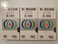 3 x Kaseta VHS K-SCAN Super Grade E-180 / NOWE W FOLII