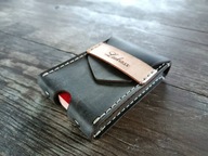 Etui na karty, dokumenty, wizytownik, skóra naturalna, ciemny brąz