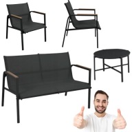 ZESTAW MEBLI OGRODOWYCH ZESTAW 4el. METAL FOCUS GARDEN MANGO CAFE CZARNY