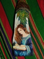 Obraz Aniołek malowany na desce