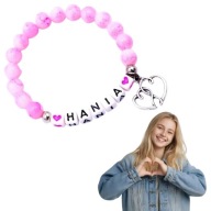 PREZENT NA DZIEŃ KOBIET BRANSOLETKA PERSONALIZOWANA IMIĘ ZAWIESZKA ZESTAW