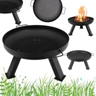 PALENISKO OGRODOWE GRILL DUŻE STALOWE DO OGNISKA CZARNE