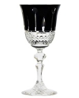 Czarne KRYSZTAŁOWE Kieliszki do Wina - Dz.170 ml Szlifowane Polskie Milena