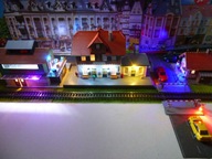 Dworzec;Magazyn;Dom Dróżnika i Przejazd Kolejowy -Całość Podświetlona LED