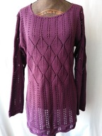 Bluzka ażurowa w kolorze oberżyny- M/L