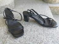 SIMPLY BE nr 43-44/9UK eleganckie czarne sandały na słupku