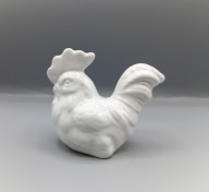 Biały kogut Kogutek z porcelany szkliwiony figurka - 10cm