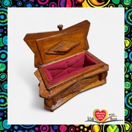 Sztuka więzienna - Drewniana szkatułka / kasetka vintage