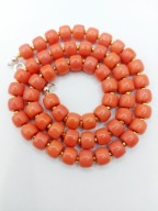 Naszyjnik: Koral Łososiowy i Złocony Hematyt – Regularne Oponki (48 cm)