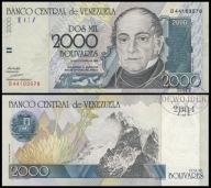 BNB - WENEZUELA 2000 Bolivares 1998 B 44103578 # P80 # UNC