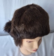 Bella modesalong czapka,toczek, futro naturalne norka 55