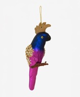 Bombka papuga szklana ptak kolorowa różowa egzotyczna ozdoba na choinkę