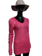 SWETER dłuższy MOHEROWY Z koronką 36