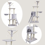 DRAPAK DLA KOTA 138 CM WIELOPOZIOMOWY Z DOMKIEM, SIZALEM I ZABAWKAMI