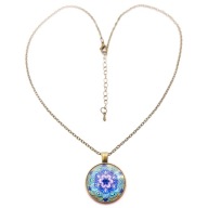 Naszyjnik wisiorek na łańcuszku romantyczna mandala inspiracji boho hippie