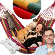 HAMAK OGRODOWY 2 OSOBOWY HUŚTAWKA XXL WZMOCNIONY MOCNY PAŁĄK DUŻY + TORBA