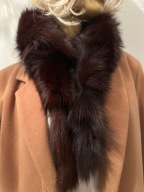 Kołnierz z ogonów lisa brązowy futro naturalne etola Lis