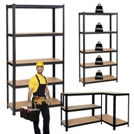 REGAŁ MAGAZYNOWY METALOWY WZMOCNIONY DO PIWNICY CZARNY 5 PÓŁEK 1325KG