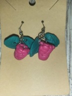 Kolczyki handmade z modeliny maliny