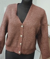 PRIMARK CARES sliczny zapinany brązowy sweter r M/L