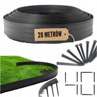 Obrzeże ogrodowe trwnikowe tworzywo sztuczne 20 m x 4 cm czarny + 40 kotew