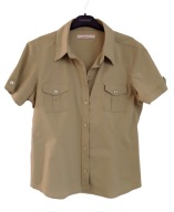 PEPER BLUZKA DAMSKA koszula rozpinana zielona khaki rozm M Bawełna