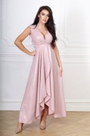Gracia suknia wieczorowa plus size 46 lśniący różowy