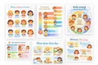 Zestaw emocji dziecka PDF | 6 plakatów | plan dnia + afirmacje do druku
