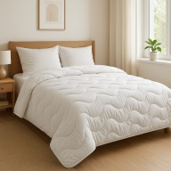 KOŁDRA CAŁOROCZNA 200x220 cm POLSKA ANTYALERGICZNA Włókna Poliestrowe