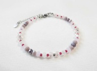 Bransoletka pastelowa różowo-fioletowa OlczykJewellery