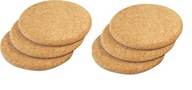 Zestaw 6 okrągłych podstawek korkowych pod kubek grube 9 cm