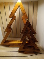 Zestaw 2 choinek drewnianych