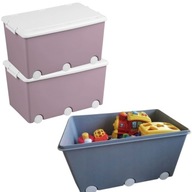 SKRZYNIA NA ZABAWKI PLASTIKOWA Z POKRYWKĄ WRZOSOWA 57X36X29CM